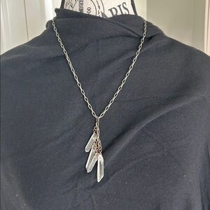 Silver Crystal Spike Necklace
